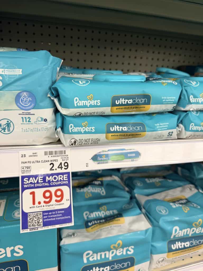 Huggies and Pampers Wipes Kroger Shelf Image