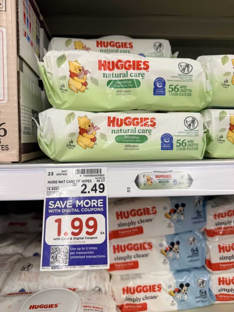Huggies and Pampers Wipes Kroger Shelf Image