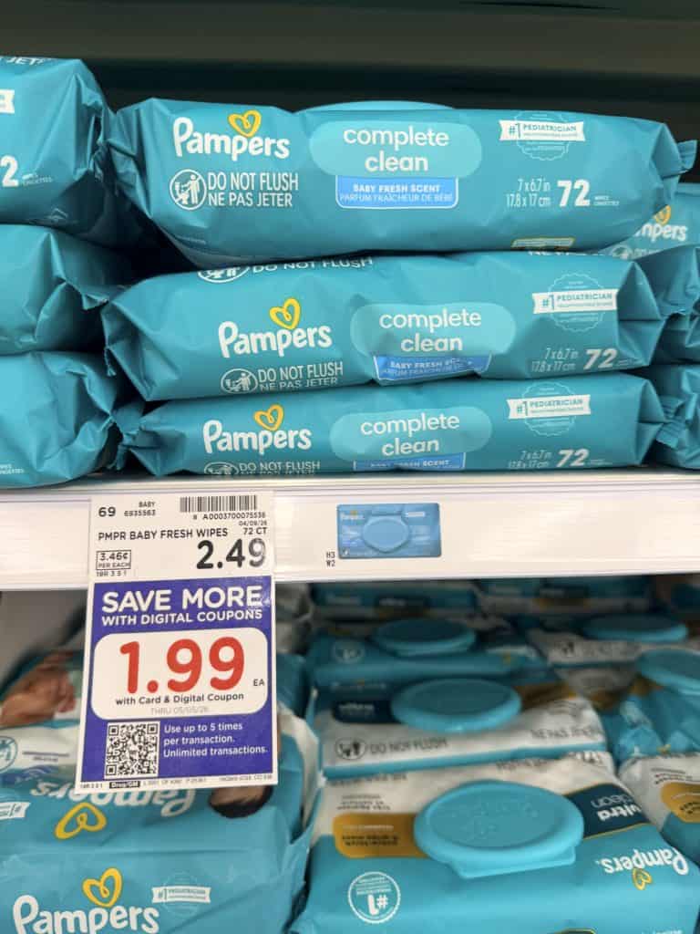 Huggies and Pampers Wipes Kroger Shelf Image