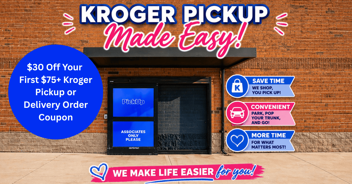 $30 Off Your First $75+ Kroger Pickup or Delivery Order Coupon