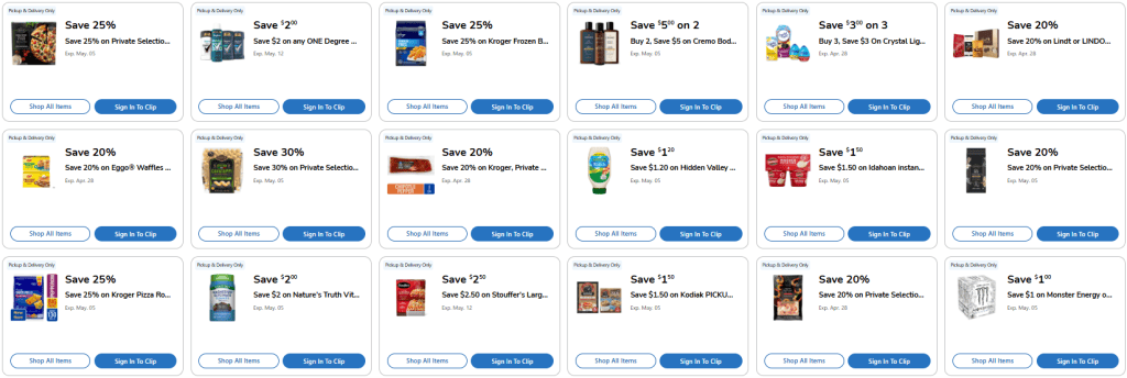 Kroger Pickup and Delivery Coupons 