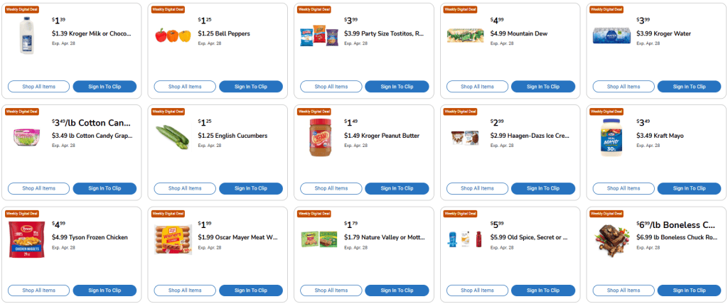 Kroger Weekly Digital Coupons