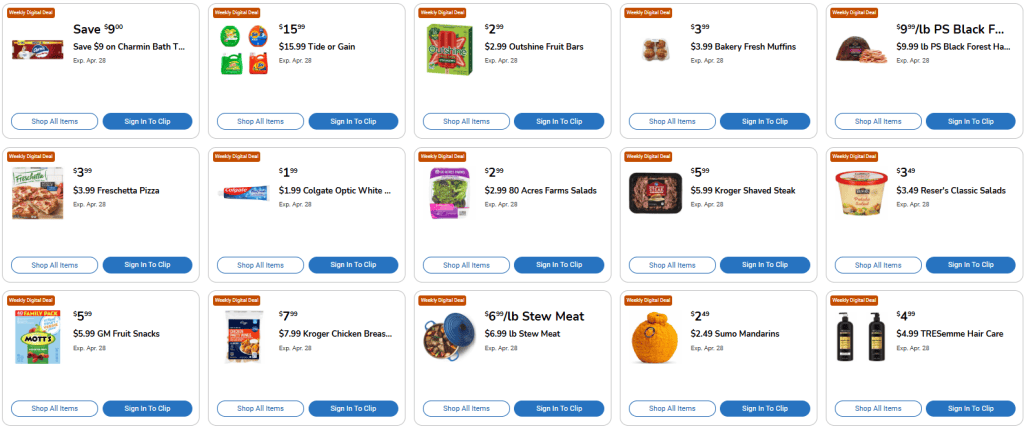 Kroger Weekly Digital Coupons
