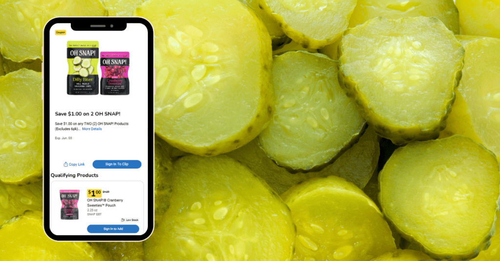 Oh Snap! Pickles Kroger Digital Coupon