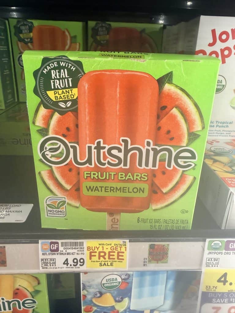Outshine Bars Kroger shelf Image