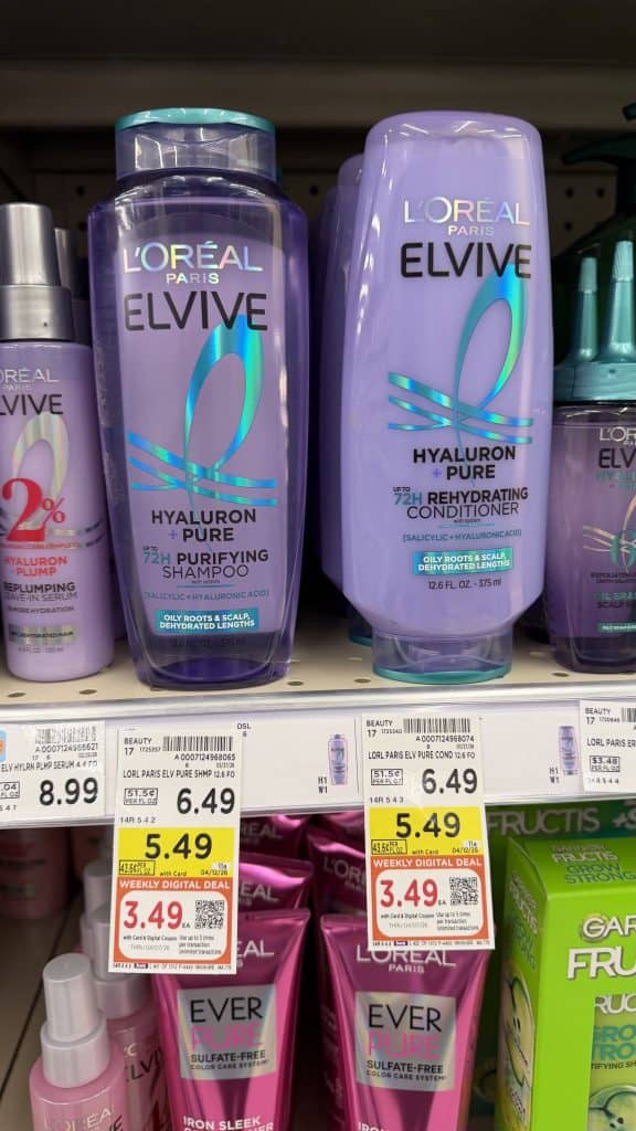 L'Oreal Paris Elvive Shampoo & Conditioner Kroger Shelf Image