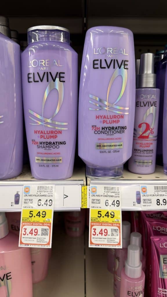 L'Oreal Paris Elvive Shampoo & Conditioner Kroger Shelf Image