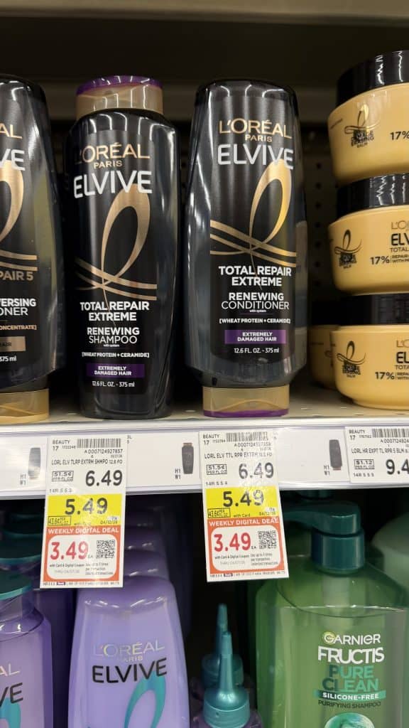 L'Oreal Paris Elvive Shampoo & Conditioner Kroger Shelf Image