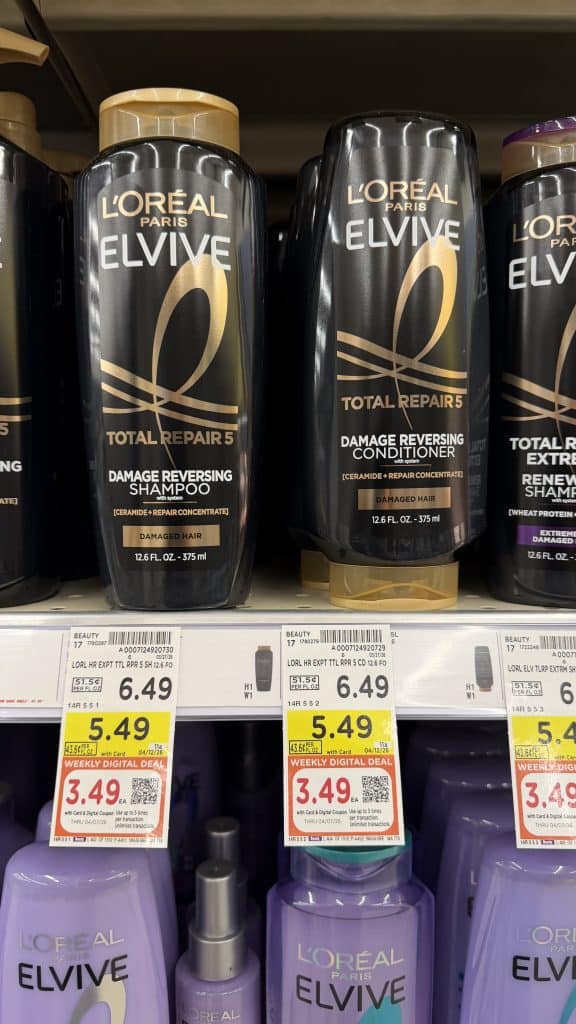 L'Oreal Paris Elvive Shampoo & Conditioner Kroger Shelf Image