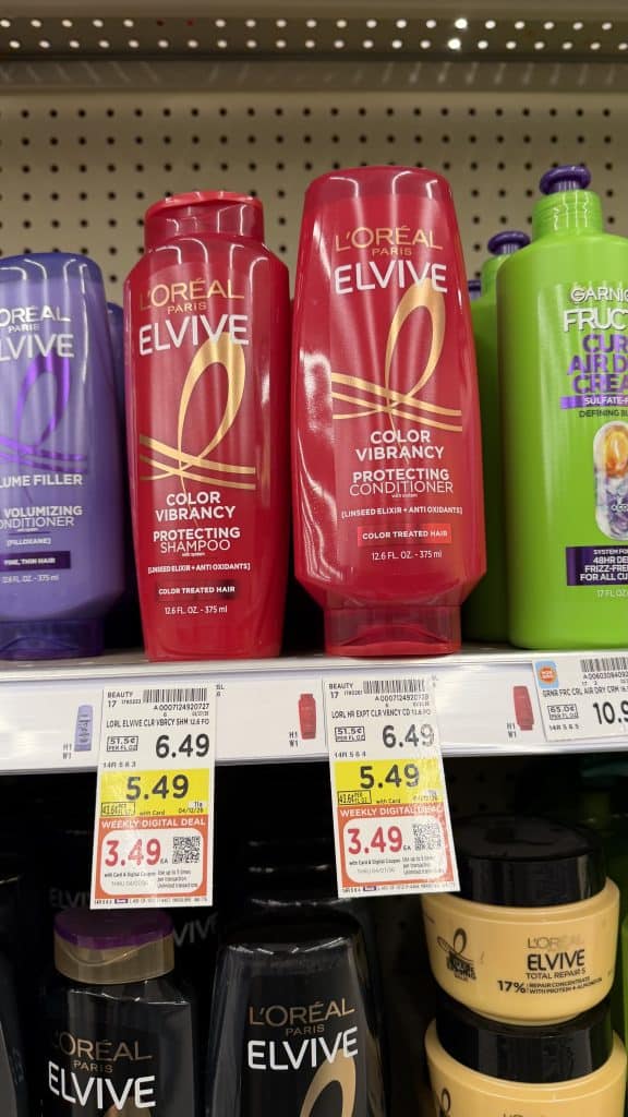 L'Oreal Paris Elvive Shampoo & Conditioner Kroger Shelf Image