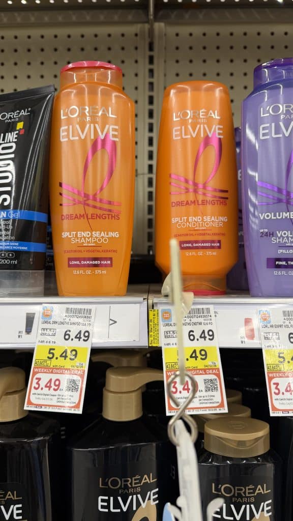 L'Oreal Paris Elvive Shampoo & Conditioner Kroger Shelf Image