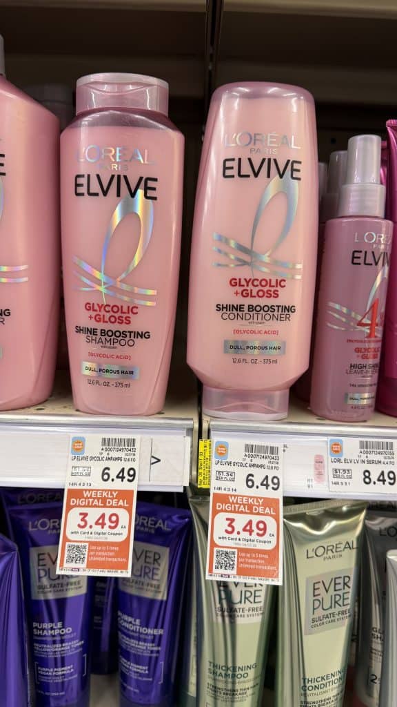 L'Oreal Paris Elvive Shampoo & Conditioner Kroger Shelf Image