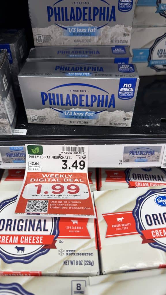 Philadelphia Cream Cheese Kroger shelf image