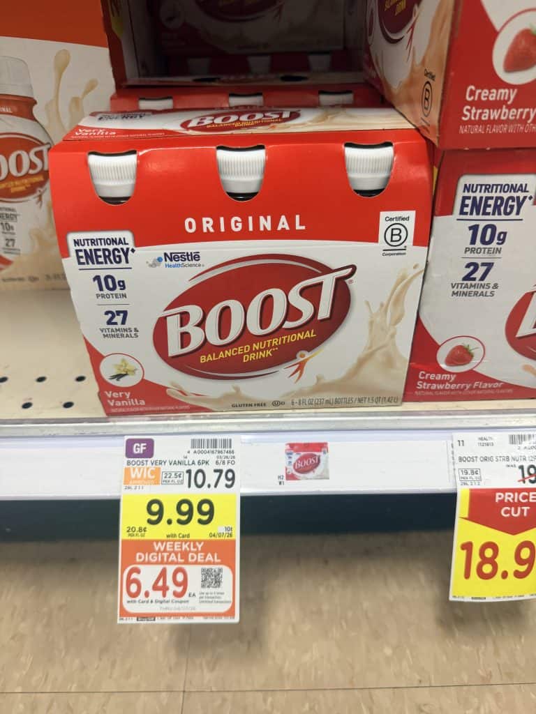 boost nutritional shakes kroger shelf image