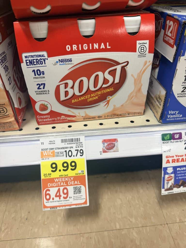 boost nutritional shakes kroger shelf image