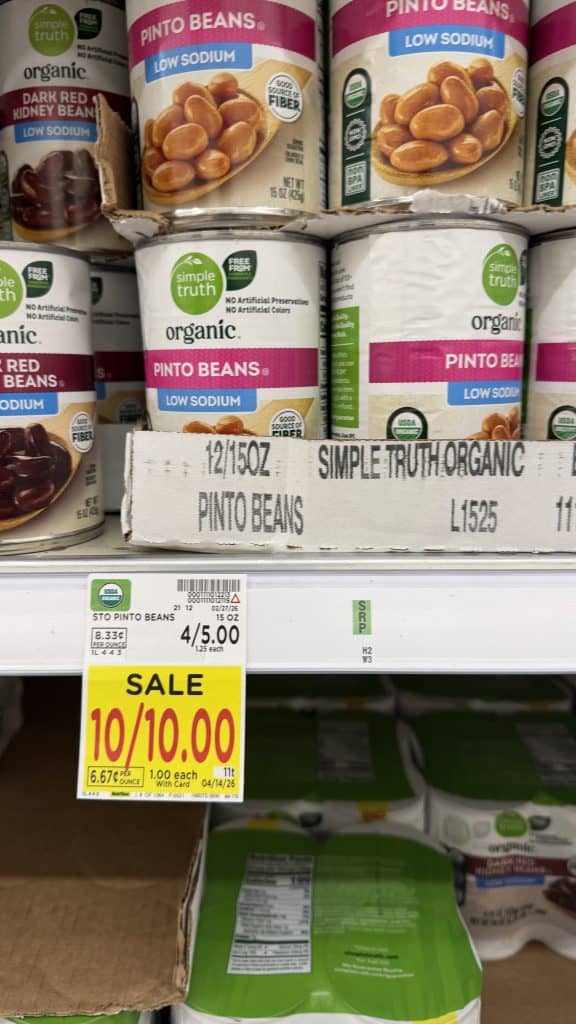 Simple Truth Organic Beans kroger shelf image