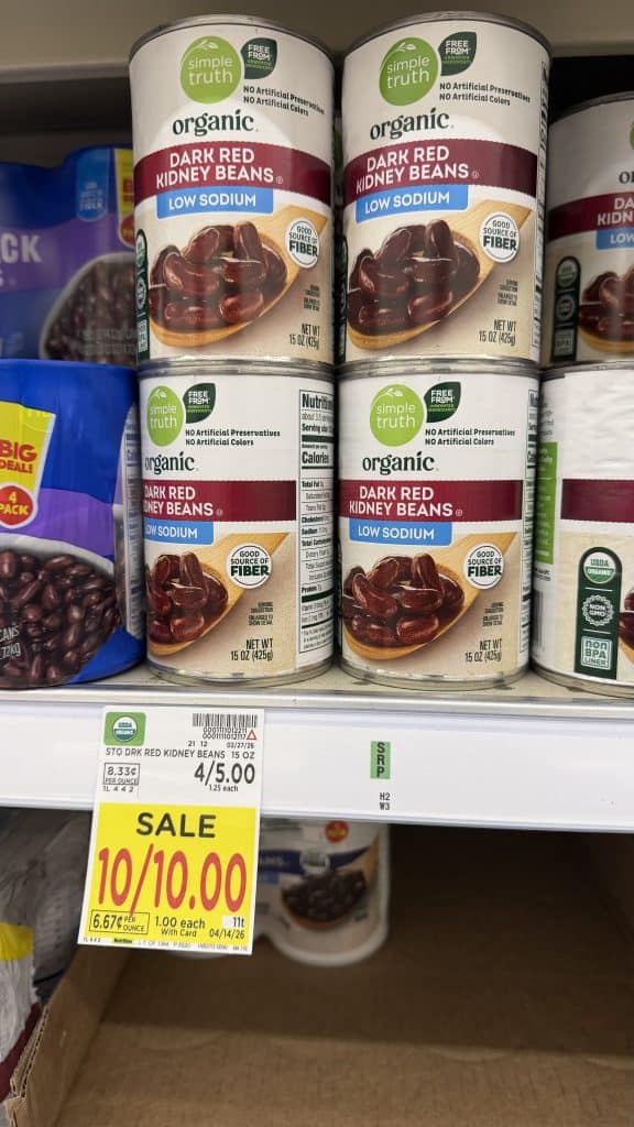 Simple Truth Organic Beans kroger shelf image