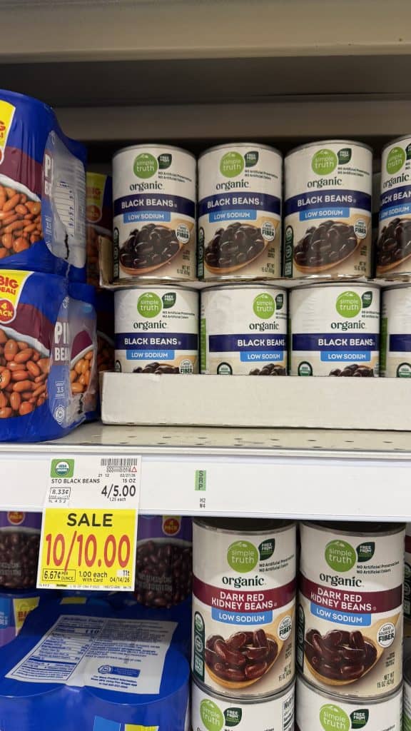 Simple Truth Organic Beans kroger shelf image