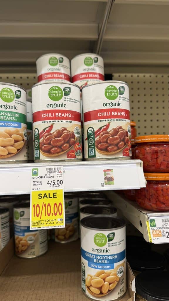 Simple Truth Organic Beans kroger shelf image