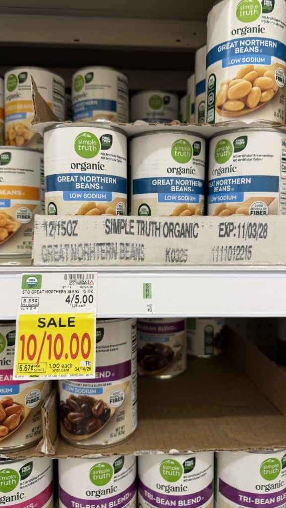 Simple Truth Organic Beans kroger shelf image