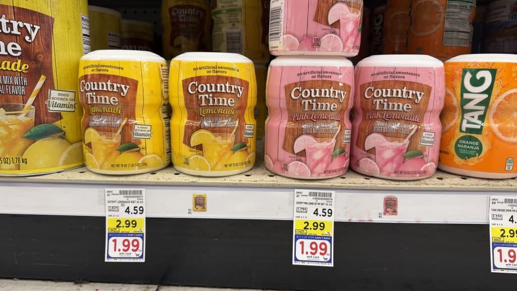 country time, kool-aid and tang kroger shelf image