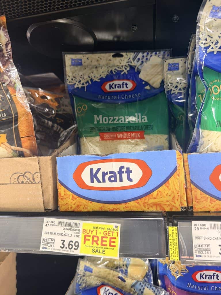 kraft shredded cheese kroger shelf image