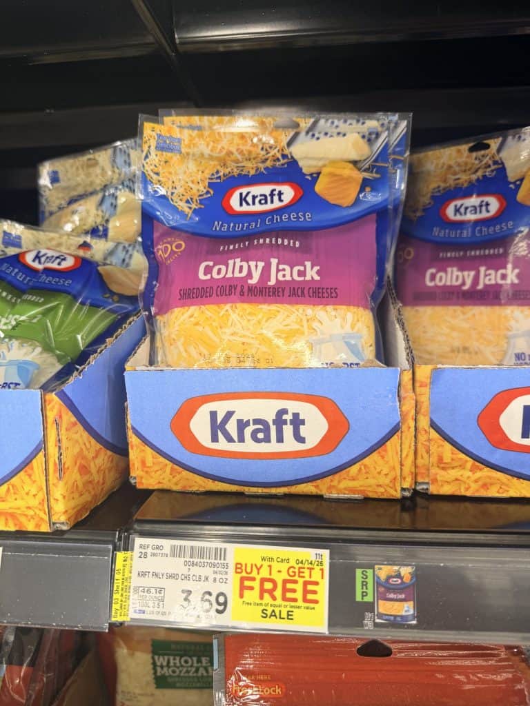kraft shredded cheese kroger shelf image