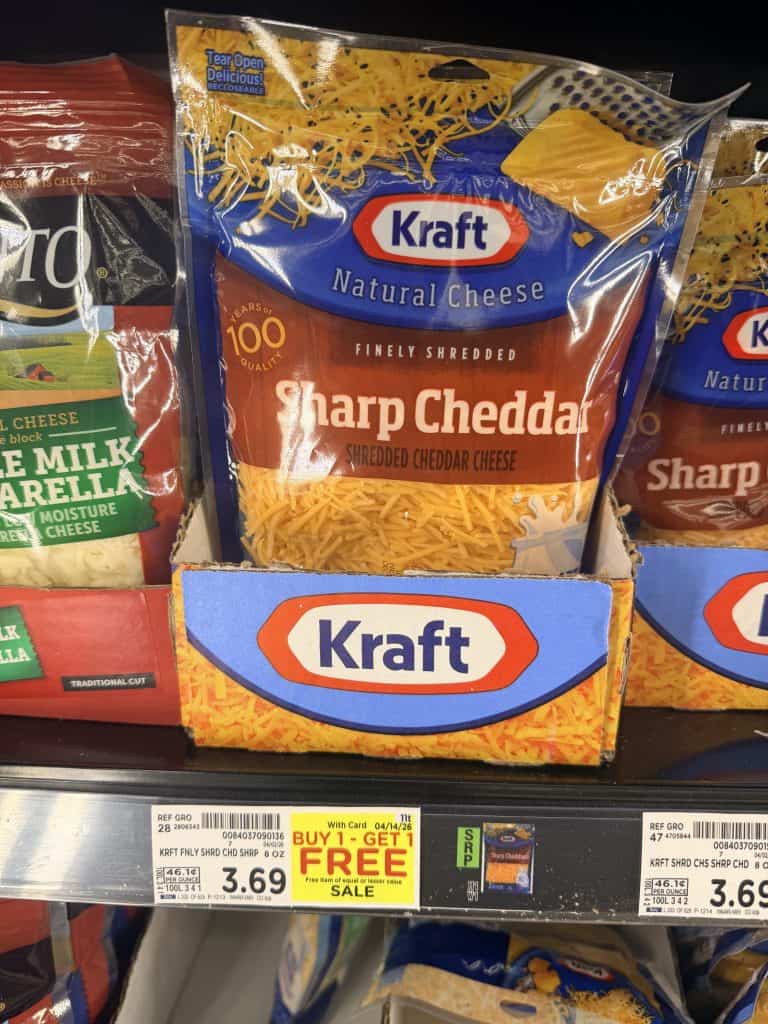 kraft shredded cheese kroger shelf image