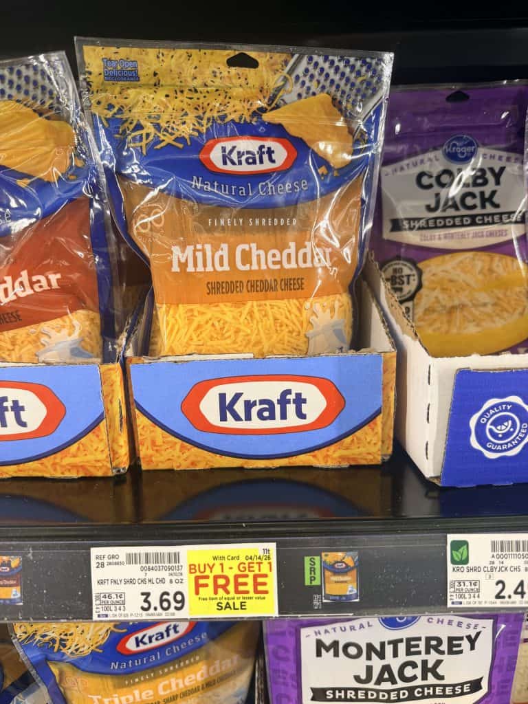 kraft shredded cheese kroger shelf image