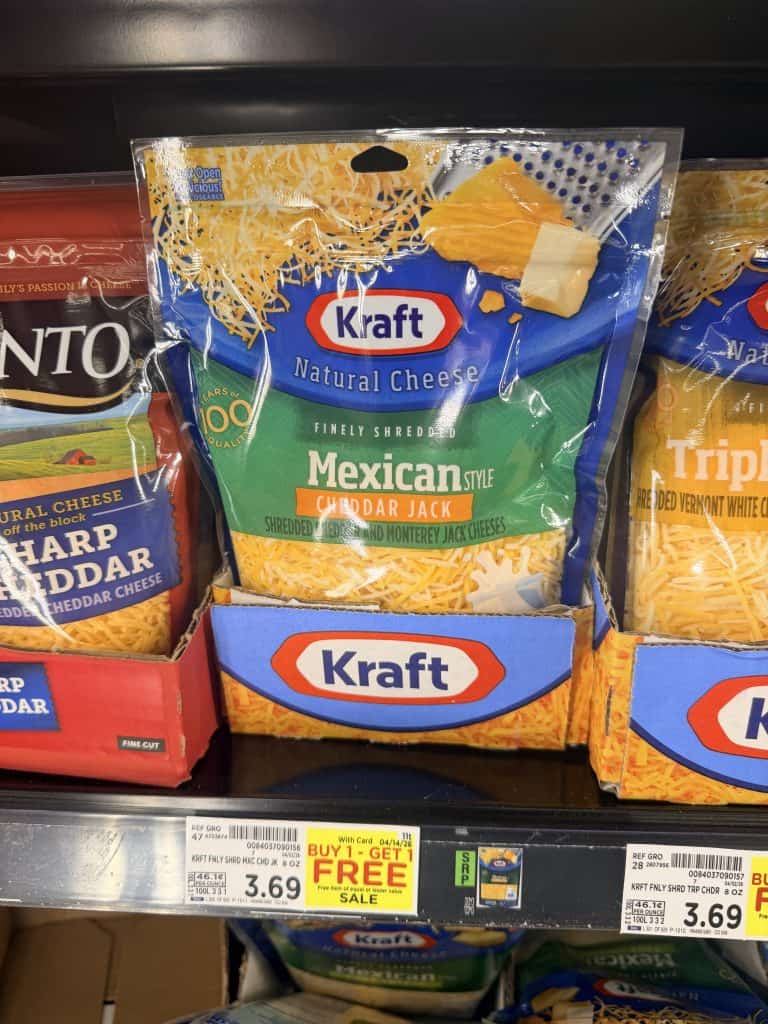 kraft shredded cheese kroger shelf image