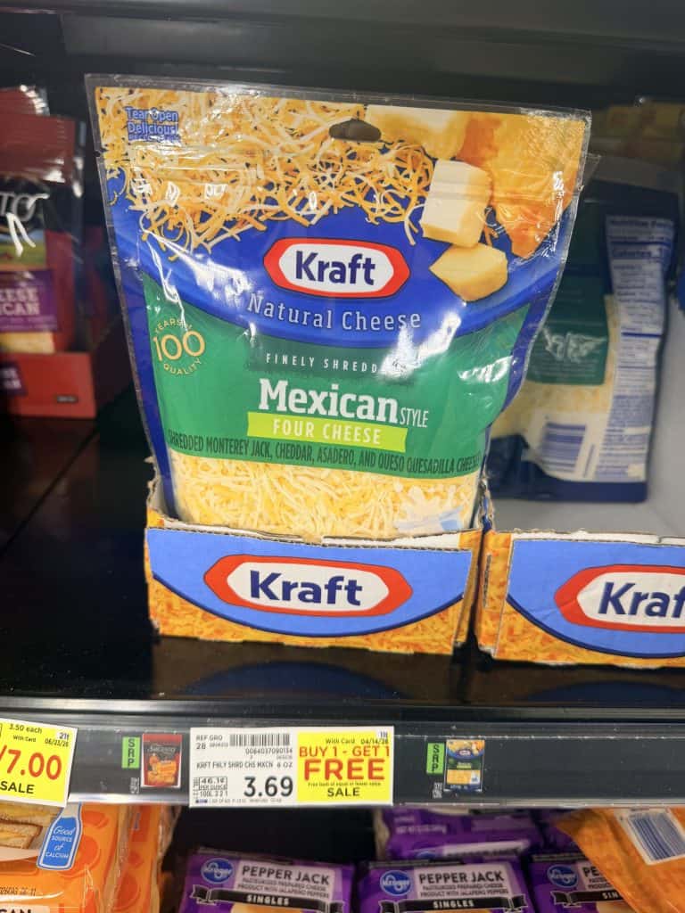 kraft shredded cheese kroger shelf image