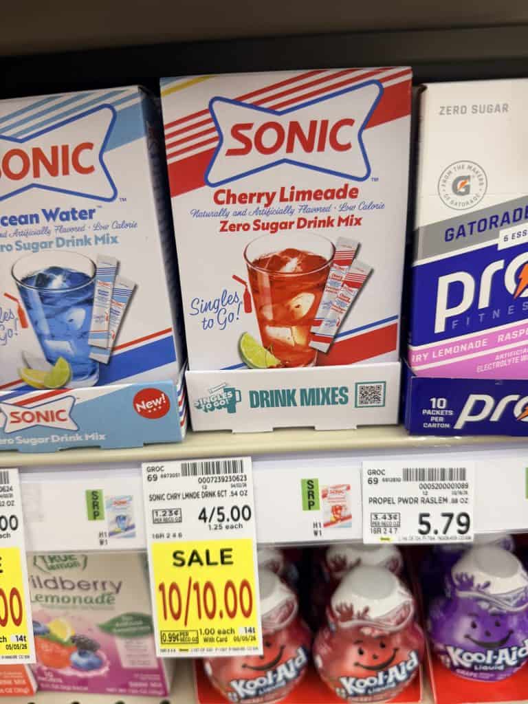 Sonic and Starburst Drink Mixes Kroger shelf image