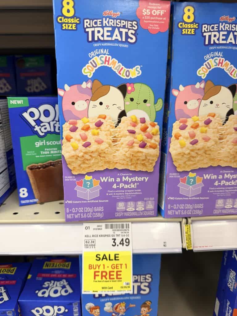 kellogg's rice krispies treats kroger shelf image