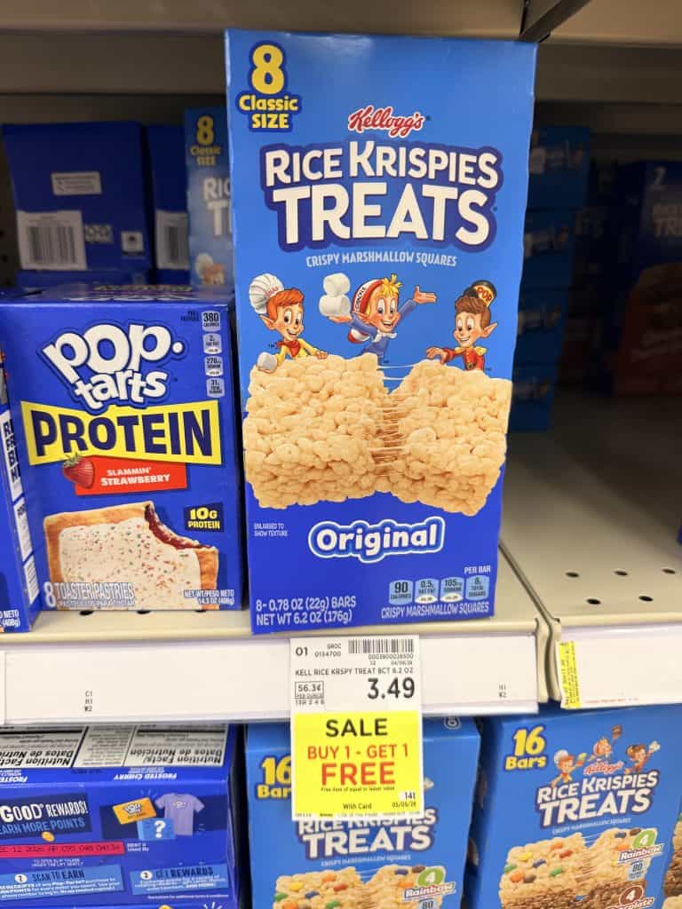 kellogg's rice krispies treats kroger shelf image