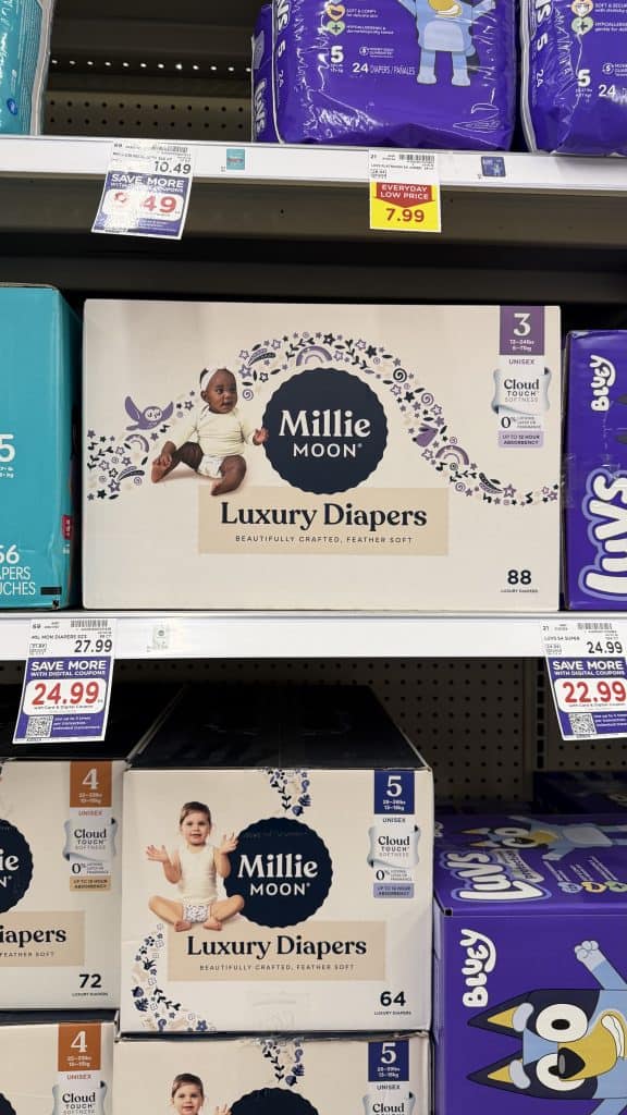 Millie Moon Boxed Diapers Kroger Shelf image