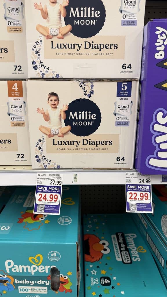 Millie Moon Boxed Diapers Kroger Shelf image