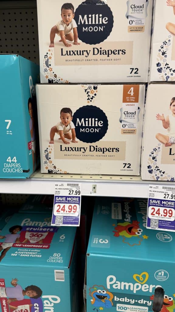 Millie Moon Boxed Diapers Kroger Shelf image
