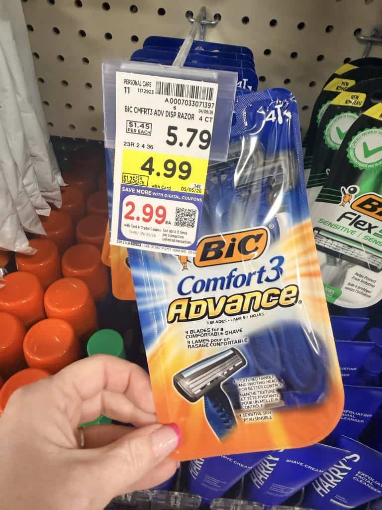 BIC Disposable Razors Kroger Shelf Image