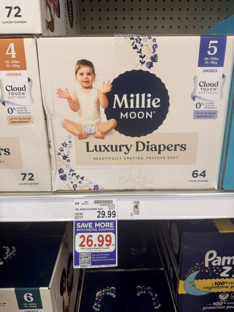 Millie Moon Boxed Diapers Kroger Shelf image