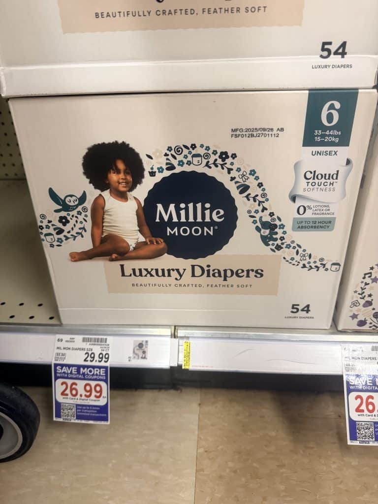 Millie Moon Boxed Diapers Kroger Shelf image