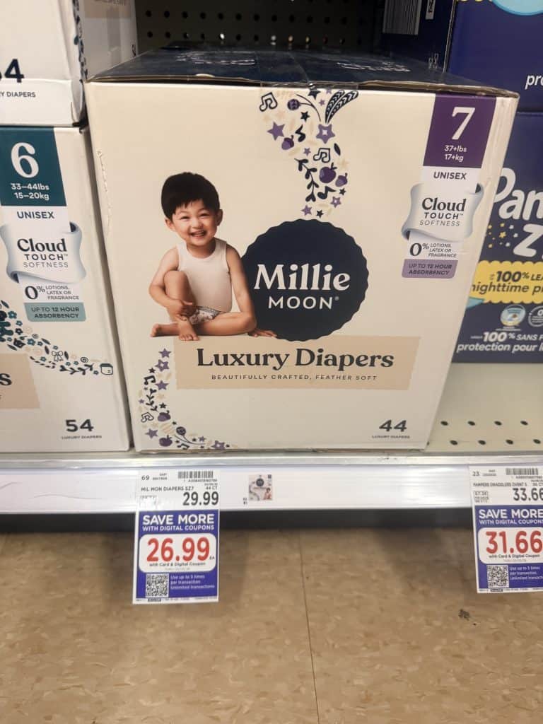 Millie Moon Boxed Diapers Kroger Shelf image