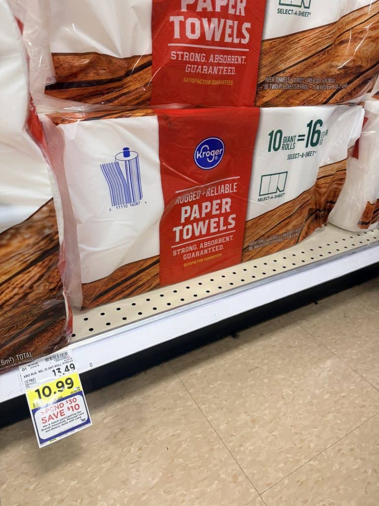 kroger paper towels shelf image