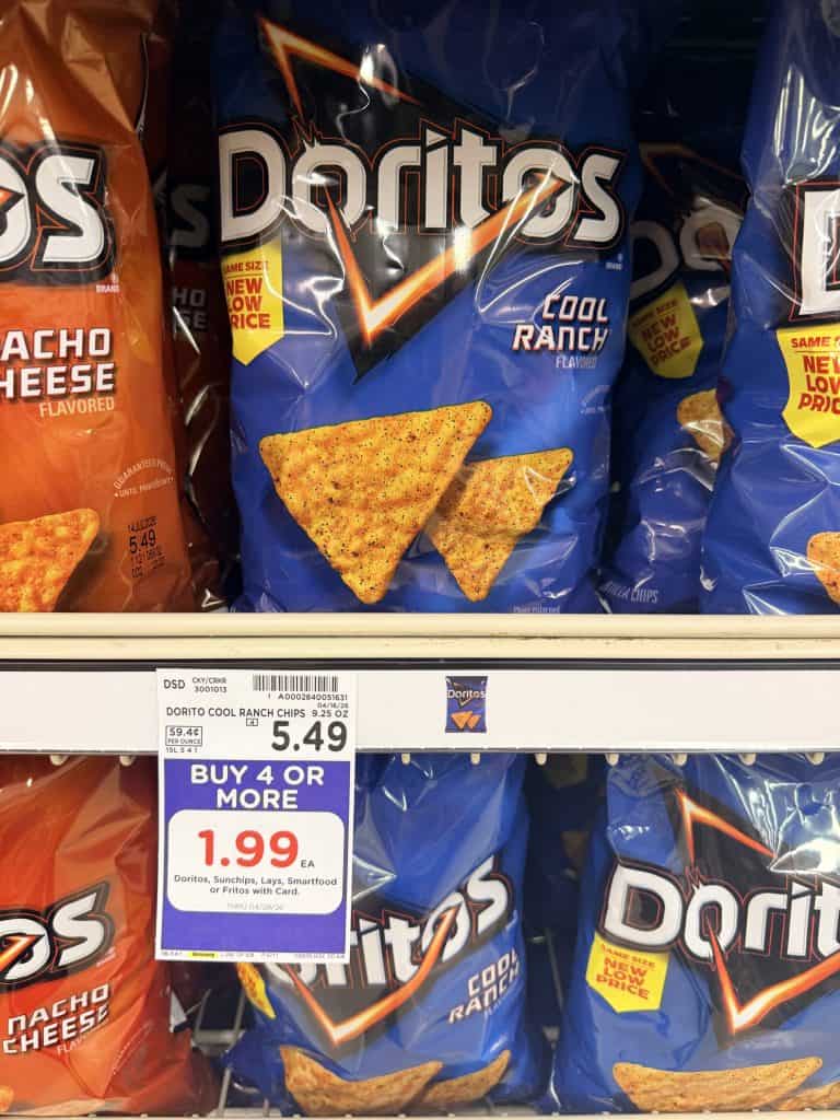 Lay's Doritos and Sun Chips Kroger Shelf Image