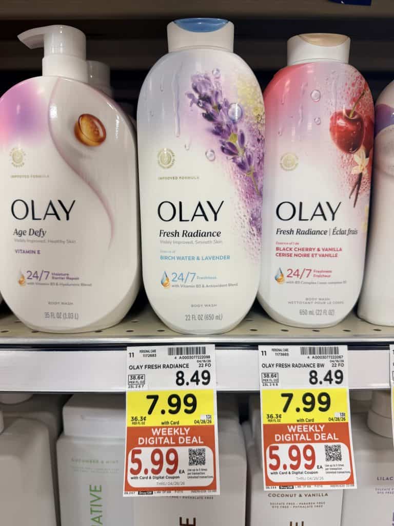 Olay Body Wash Kroger shelf image