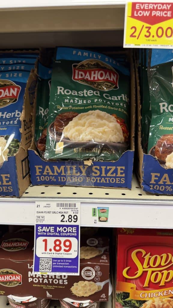 Idahoan Potatoes Kroger shelf image