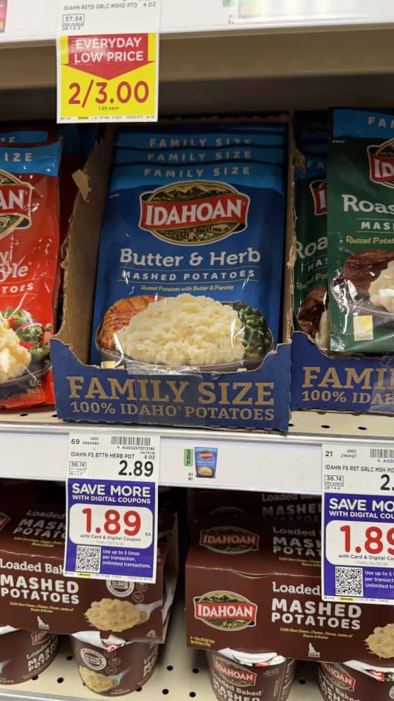 Idahoan Potatoes Kroger shelf image