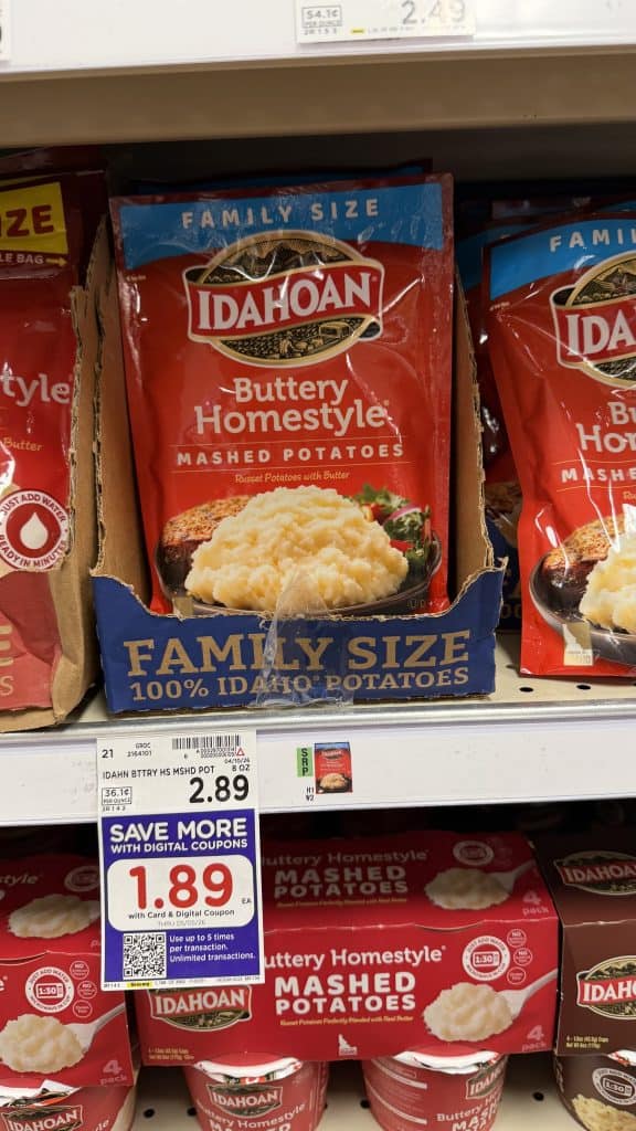 Idahoan Potatoes Kroger shelf image