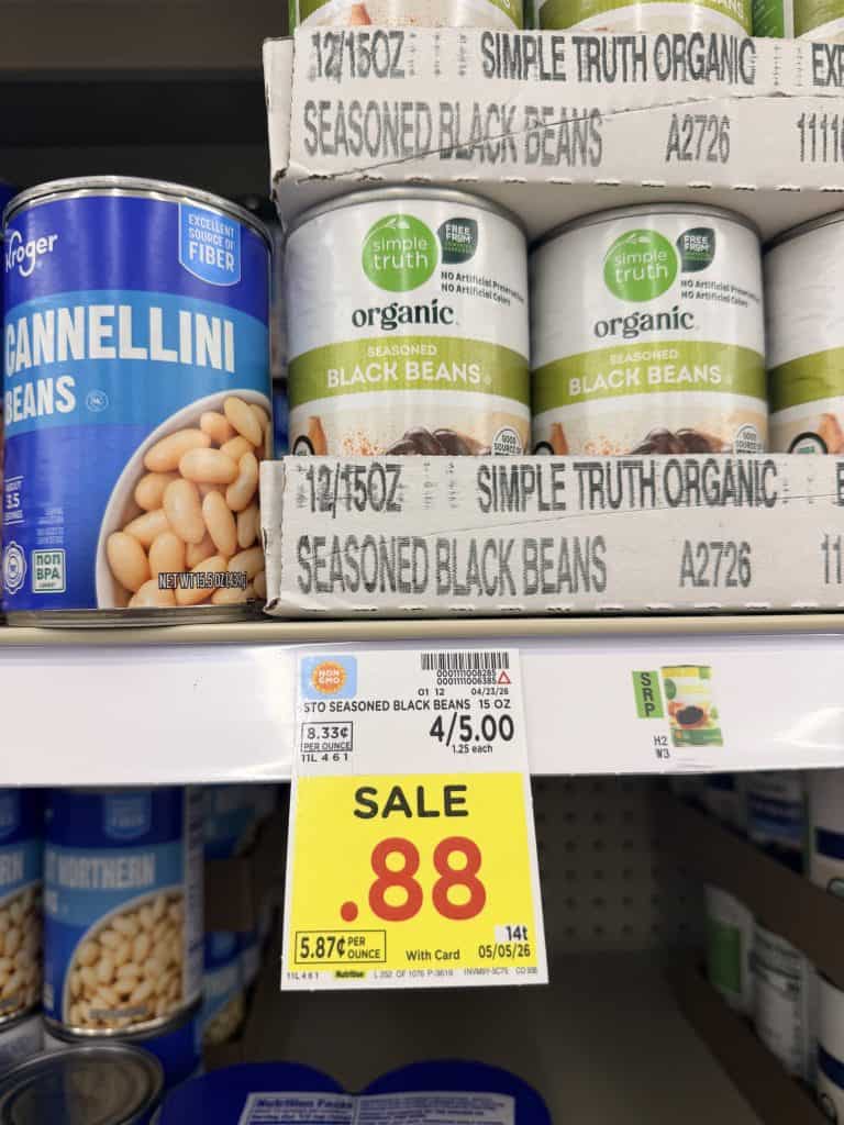 Simple Truth Organic Beans Kroger Shelf Image