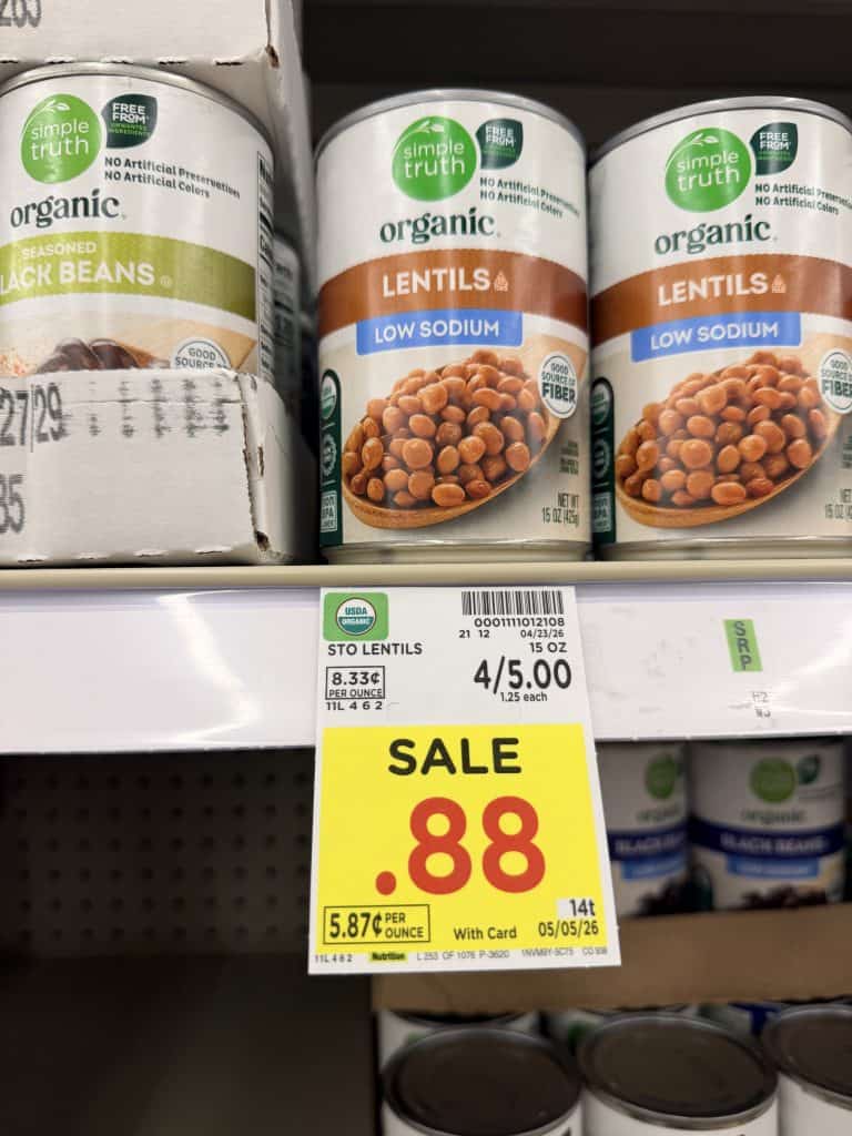 Simple Truth Organic Beans Kroger Shelf Image