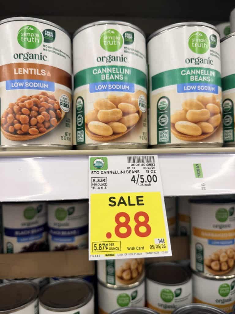 Simple Truth Organic Beans Kroger Shelf Image